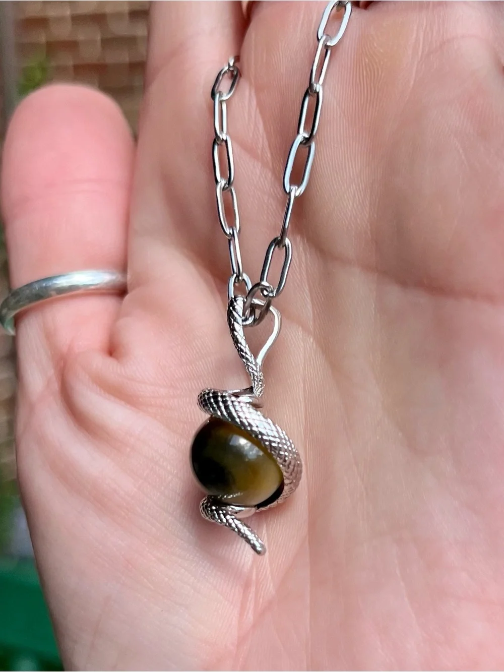 Handmade snake pendant